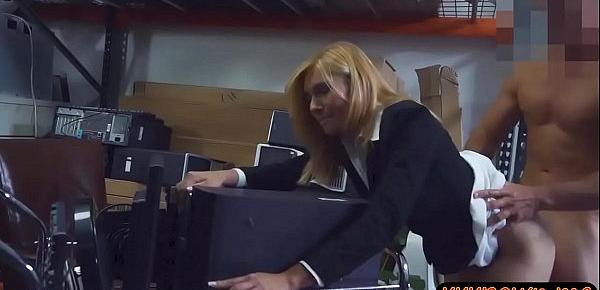  Hot blonde milf railed by nasty pawn guy in his office